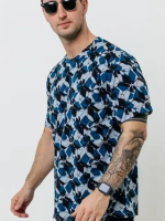 Футболка мужская оверсайз ФК678 куб петроль