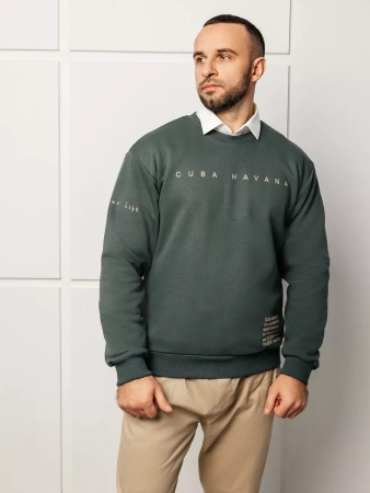 Свитшот мужской базовый с принтом оверсайз