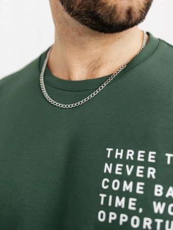 Футболка мужская базовая с принтом хлопок