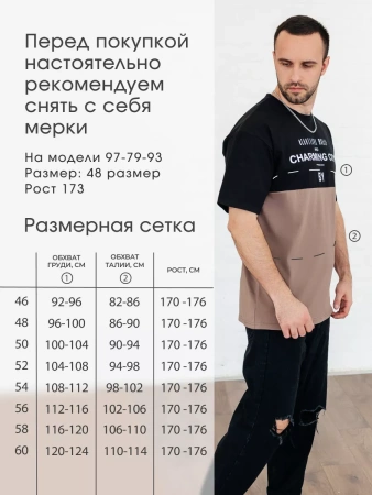 Футболка мужская базовая хлопок с принтом