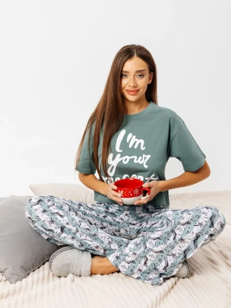 Пижама с штанами брючная большие размеры