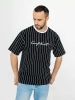 Футболка в полоску оверсайз с принтом надписью