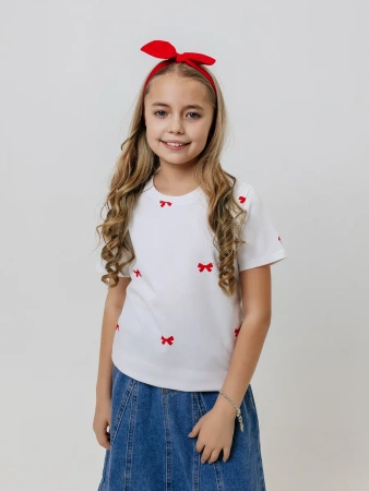 Футболка для девочки летняя с принтом хлопок