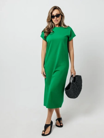 Платье женское летнее трикотажное больших размеров длинное