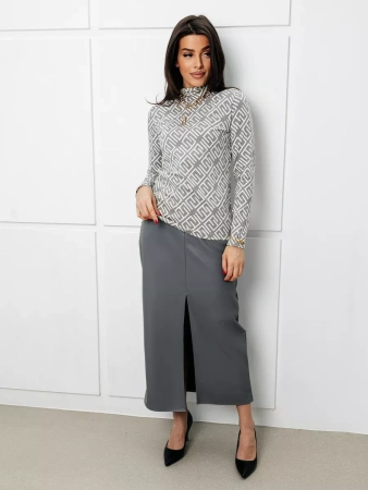 Водолазка женская облегающий лонгслив с принтом ДК572