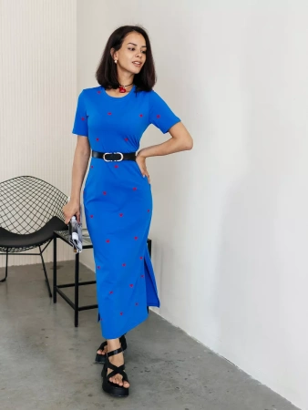 Платье женское трикотажное больших размеров длинное ПЛК609