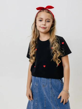 Футболка для девочки оверсайз с принтом хлопок