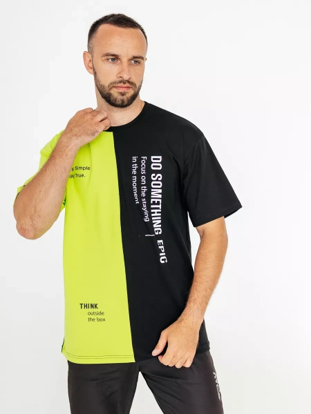 Футболка мужская спортивная с принтом хлопок