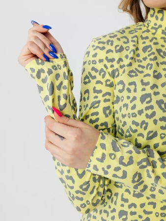 Водолазка женская облегающий лонгслив с принтом ДК572