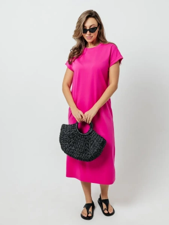 Платье женское летнее трикотажное больших размеров длинное