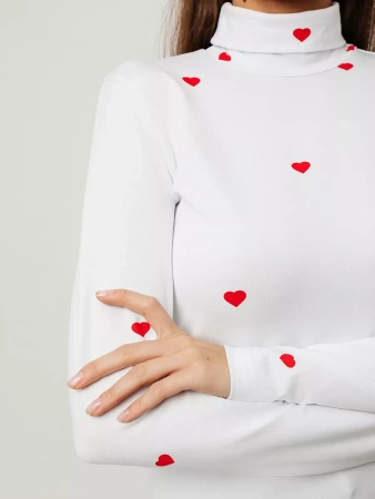 Водолазка женская облегающий лонгслив с принтом ДК572