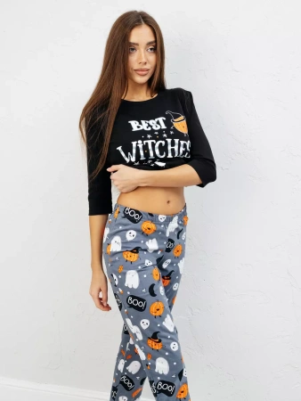 Пижама женская с брюками домашний костюм хлопок