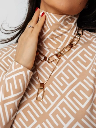 Водолазка женская облегающий лонгслив с принтом ДК572