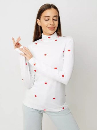 Водолазка женская облегающий лонгслив с принтом ДК572