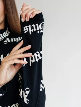 Водолазка женская облегающий лонгслив с принтом ДК572