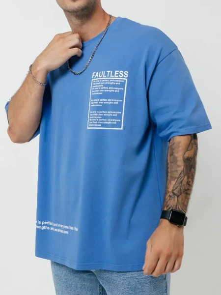 Футболка базовая оверсайз с принтом хлопок летняя