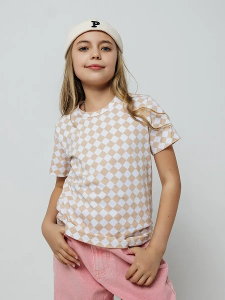 Футболка для девочки с принтом оверсайз