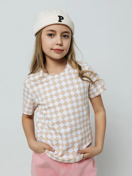 Футболка для девочки с принтом оверсайз