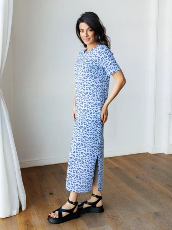 Платье женкое домашнее леопардовое больших размеров ПЛК609