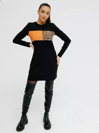 Платье женское трикотажное с длинным рукавом