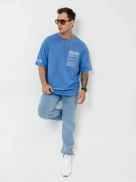 Футболка базовая оверсайз с принтом хлопок летняя