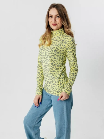 Водолазка женская облегающий лонгслив с принтом ДК572