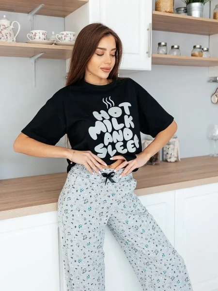 Пижама с штанами брючная большие размеры