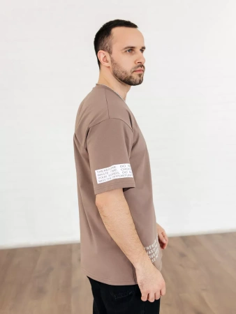 Футболка широкая оверсайз плотная хлопок с лайкрой