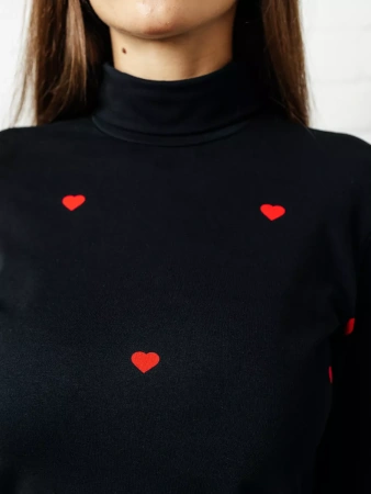 Водолазка женская облегающий лонгслив с принтом ДК572