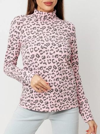 Водолазка женская облегающий лонгслив с принтом ДК572