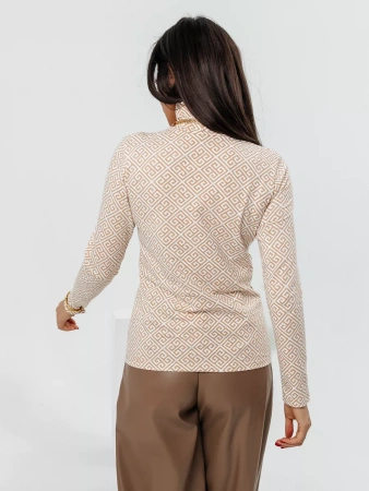 Водолазка женская облегающий лонгслив с принтом ДК572