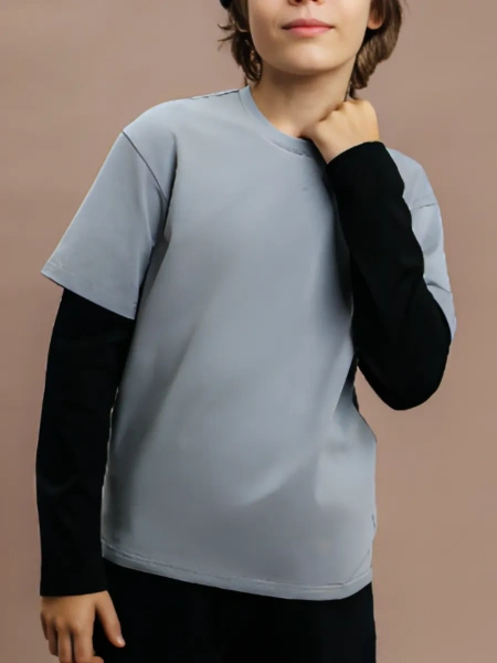 Лонгслив с двойным рукавом для подростка