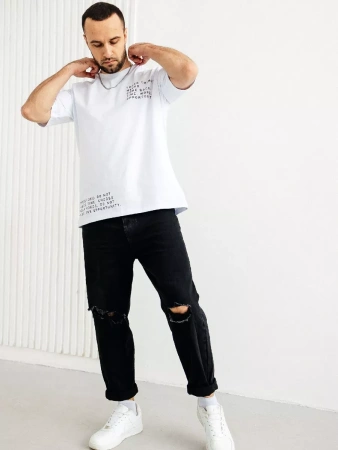 Футболка широкая оверсайз белая плотная хлопок с лайкрой