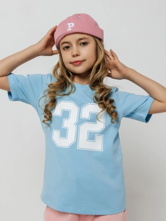 Футболка для девочки оверсайз с принтом хлопок