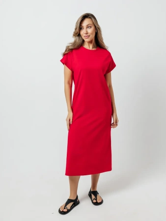 Платье женское летнее трикотажное больших размеров длинное