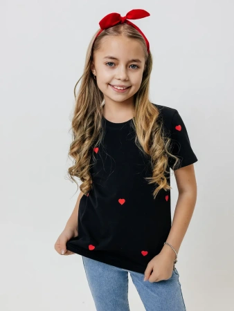 Футболка для девочки оверсайз с принтом хлопок