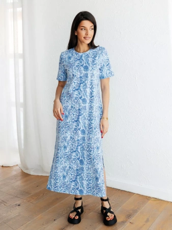 Платье женкое домашнее длинное больших размеров ПЛК609