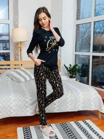 Пижама женская со штанами домашний костюм