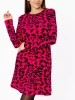 Платье женское трикотажное леопардовое мини трапеция ПЛИ577
