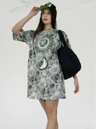 Трикотажное платье туника домашняя одежда