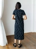 Платье женское трикотажное в горошек длинное хлопок ПЛК609