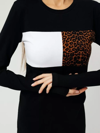 Платье женское трикотажное с длинным рукавом