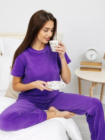 Теплая пижама женская комплект велюр