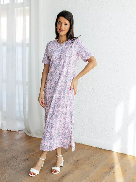 Платье женкое домашнее длинное больших размеров ПЛК609