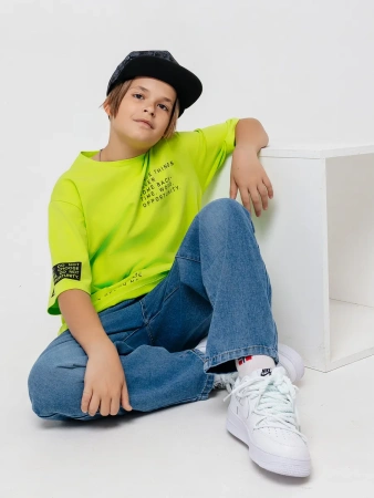 Футболка яркая для мальчика оверсайз летняя с принтом