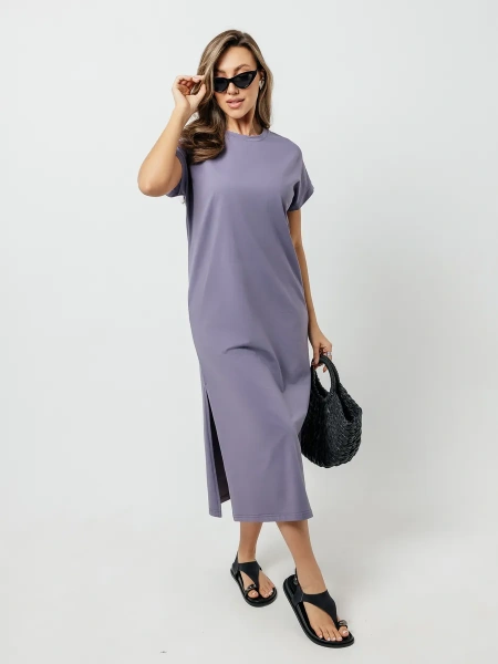 Платье женское летнее трикотажное больших размеров длинное