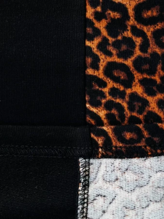 Трикотажное платье водолазка леопардовое плф597