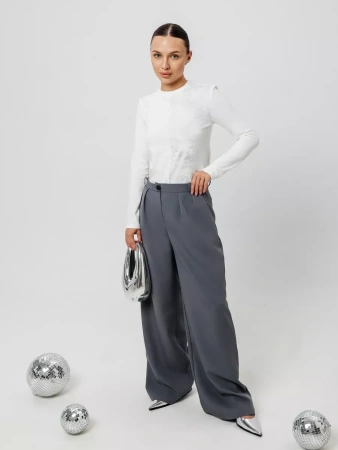 Лонгслив с блестящим принтом длинным рукавом