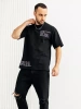 Футболка оверсайз черная плотная хлопок с лайкрой