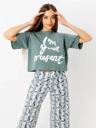 Пижама с штанами брючная большие размеры